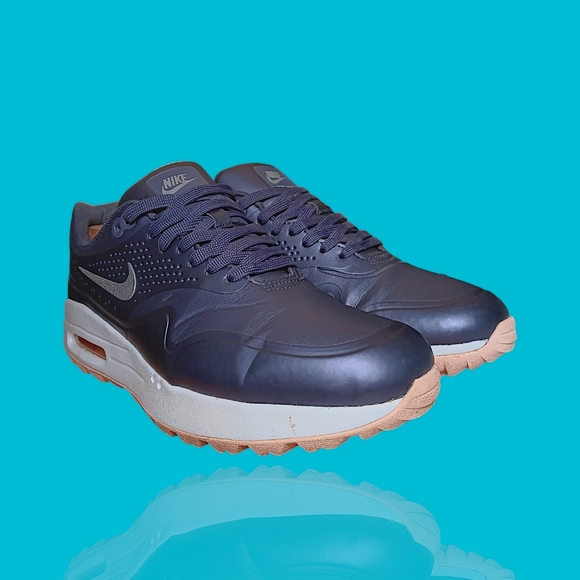Nike Air Max 1 Low Spikeless Golf Metallic Dark Purple Great Pre-owned Condition - Picture 9 of 16